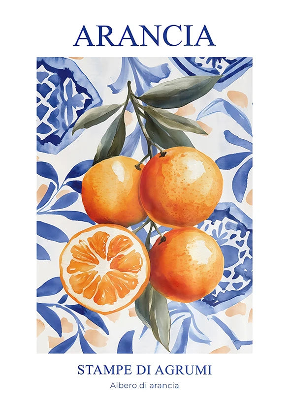 Quadro Decorativo Jardim de Limões Retrô — Arte Botânica para Sala e Escritório