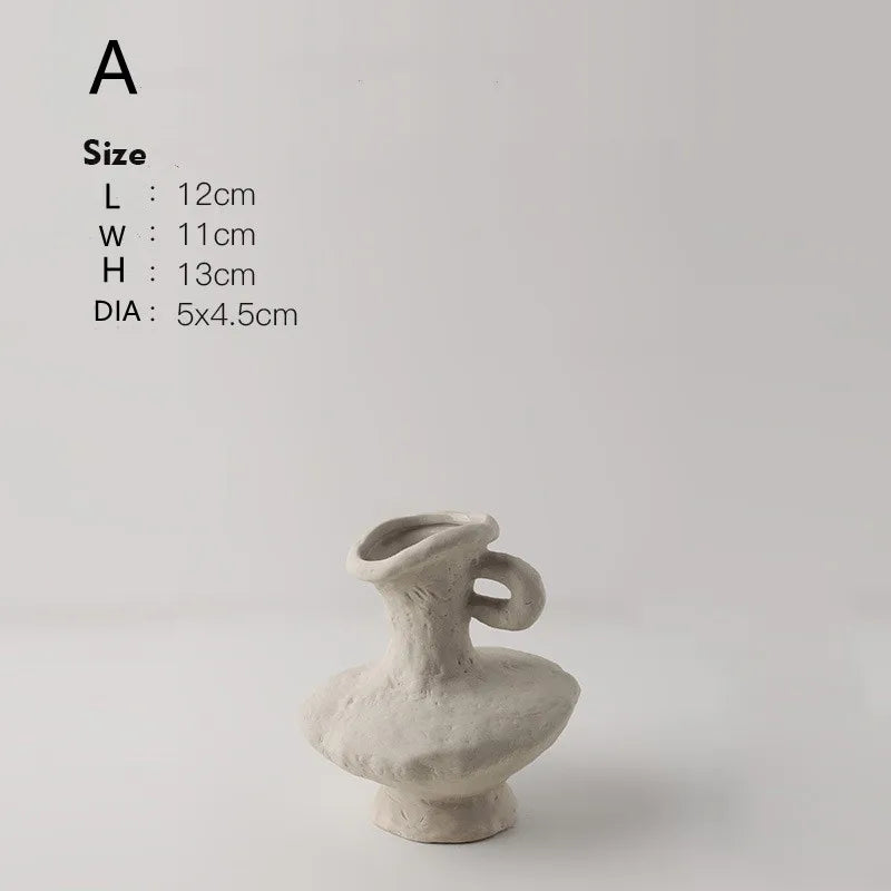 Vaso Cerâmica Branco Nórdico Hidropônico — Minimalista para Mesa, Banheiro e Sala