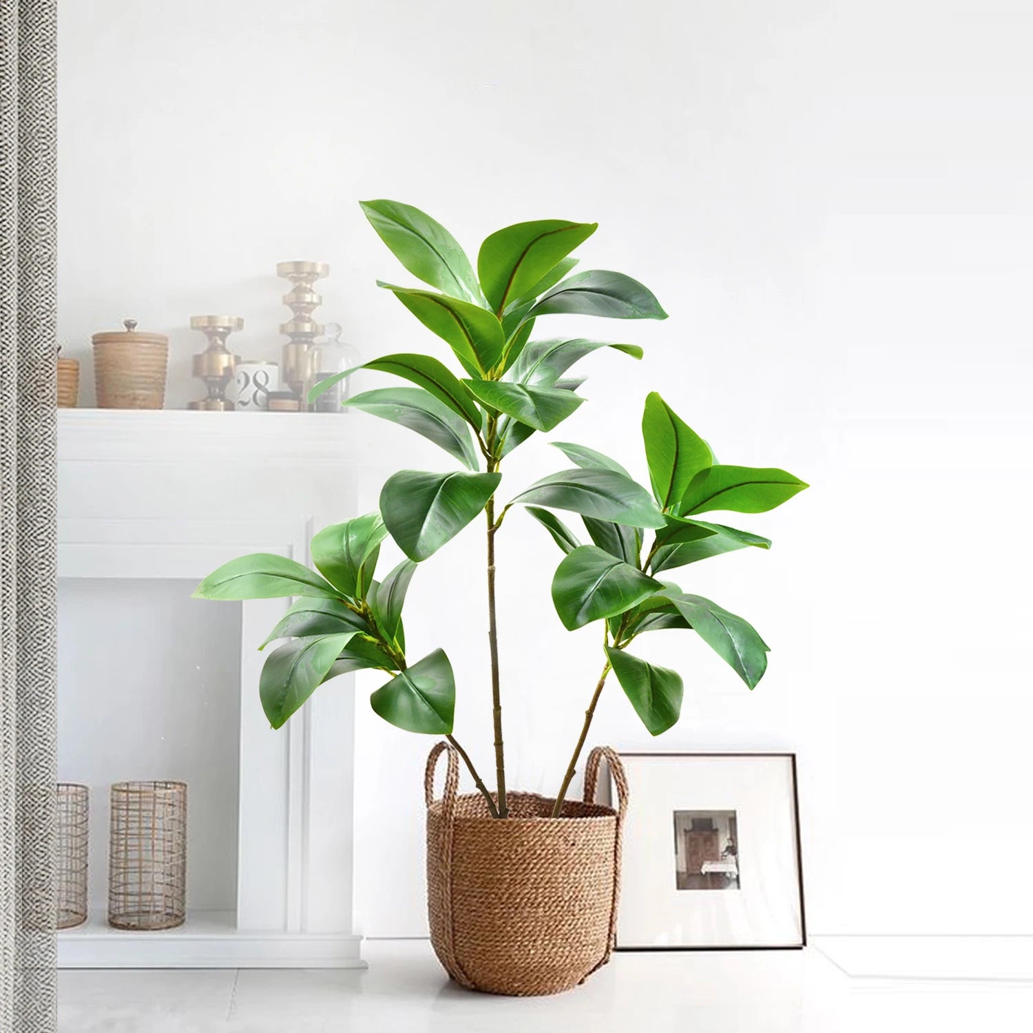 Ficus Lyrata Artificial Extra Grande 77 a 135cm — Para Jardim, Varanda e Escritório