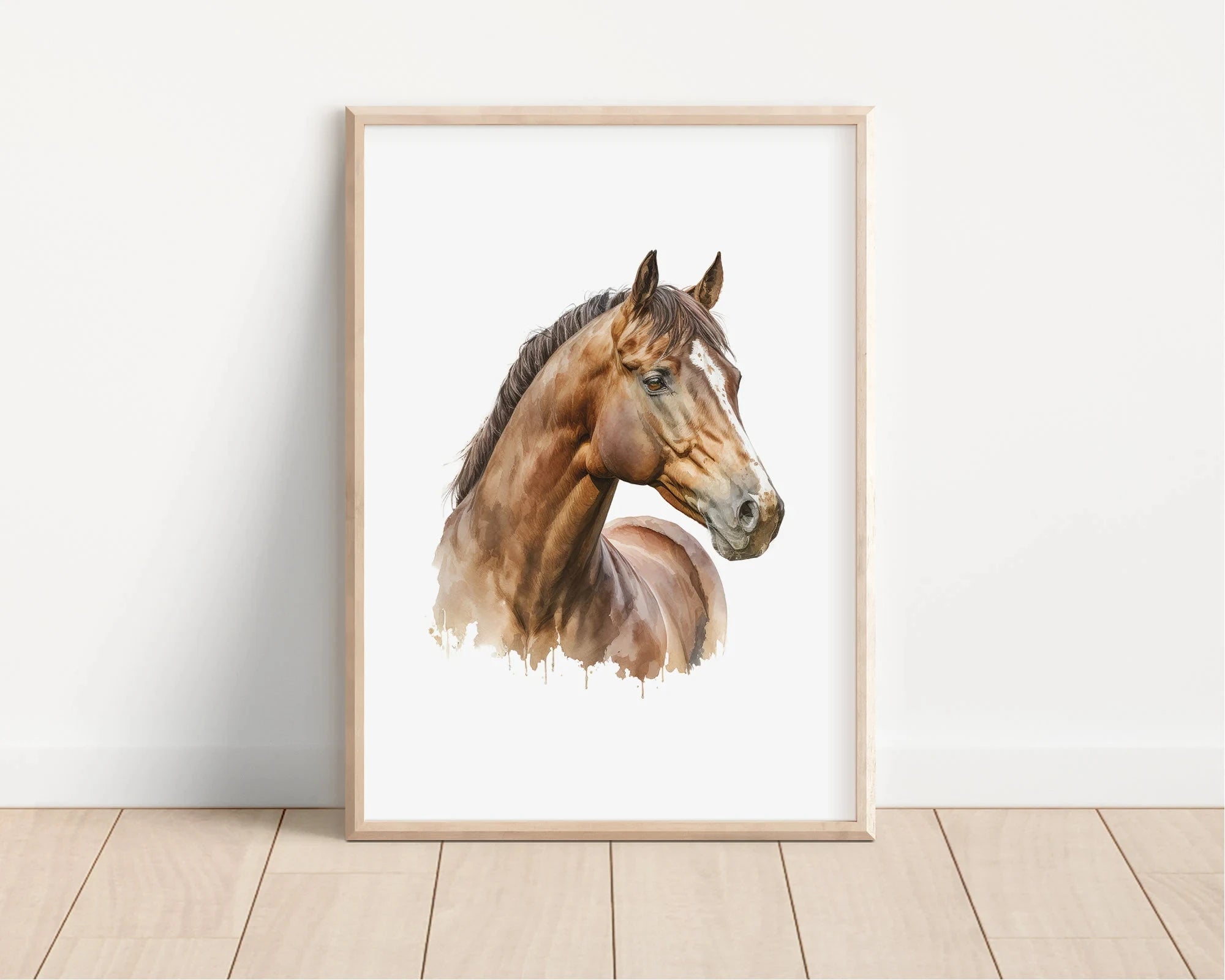 Quadro Canvas Cavalo Minimalista Preto e Marrom — Arte Animal para Sala e Quarto