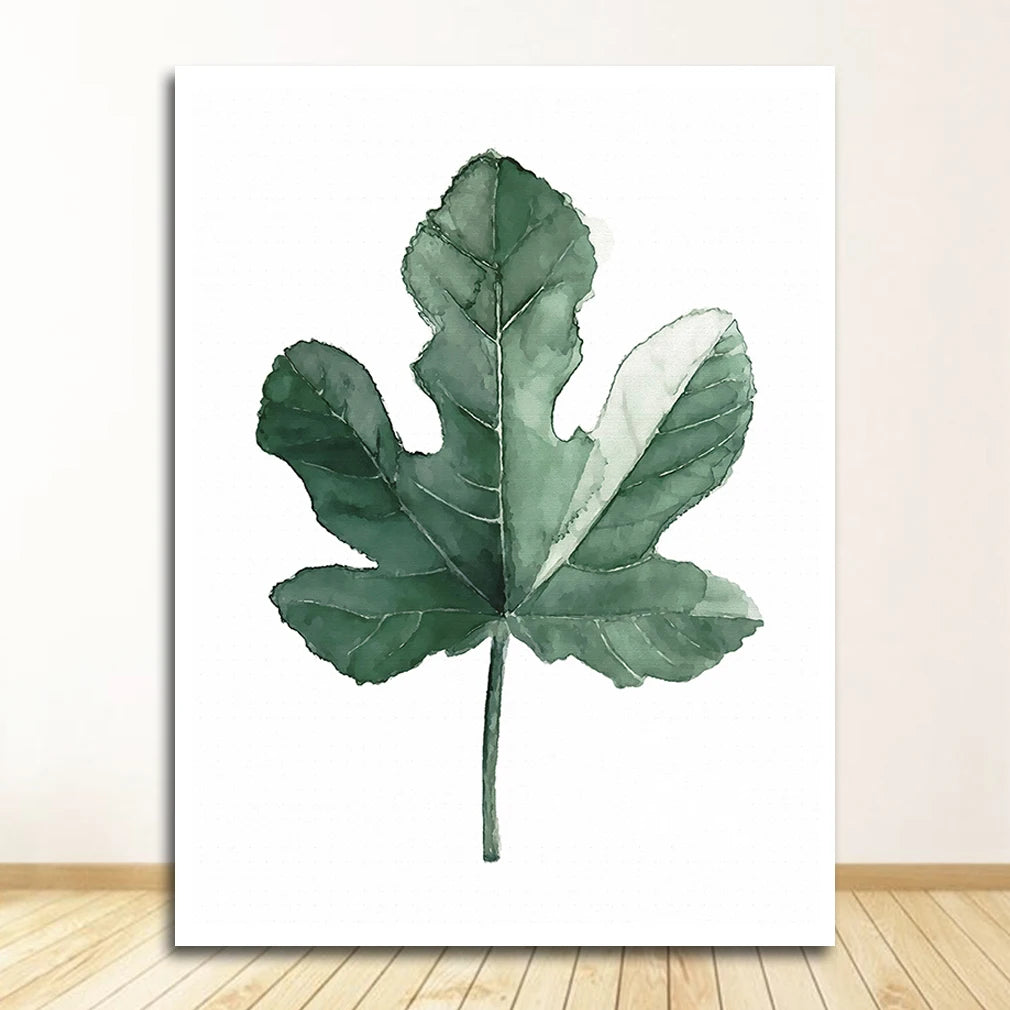 Quadro Decorativo Plantas Tropicais Folhas Verdes — Arte Escandinava Moderna para Sala