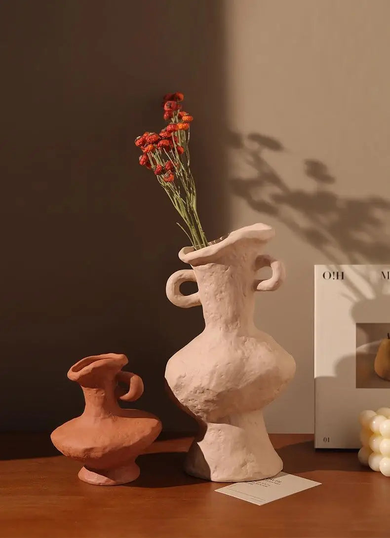 Vaso Cerâmica Branco Nórdico Hidropônico — Minimalista para Mesa, Banheiro e Sala