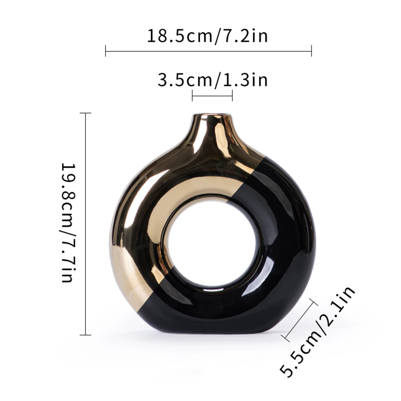 Vaso Cerâmica Floral Luxo Nórdico — Para Mesa de Jantar, Hotel e Decoração Festiva