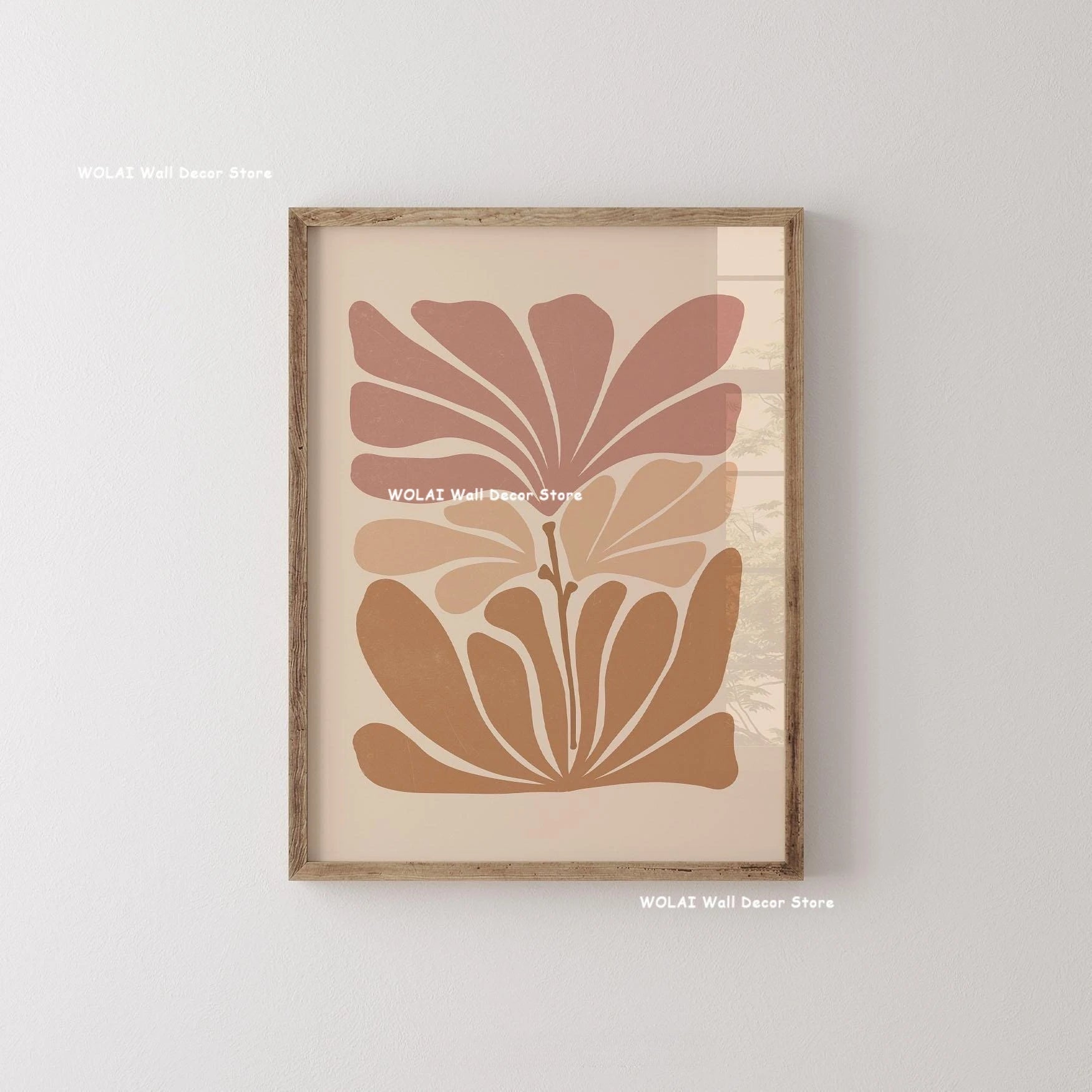 Quadro Decorativo Plantas Bege e Preto — Arte Floral Minimalista para Sala