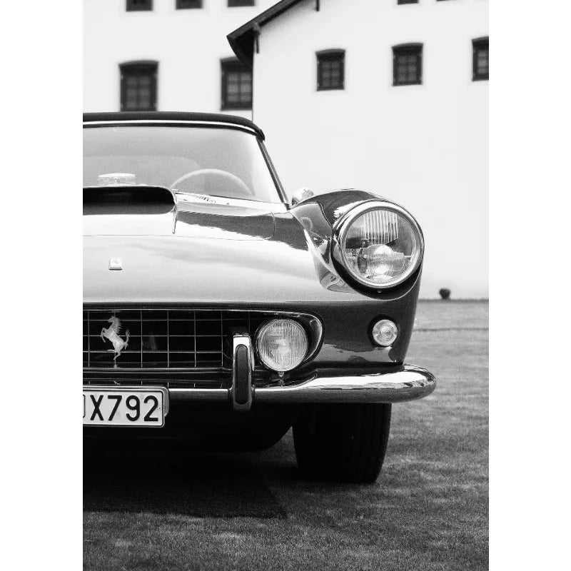 Quadro Decorativo Carro de Luxo Preto e Branco — Arte Moderna para Sala e Quarto