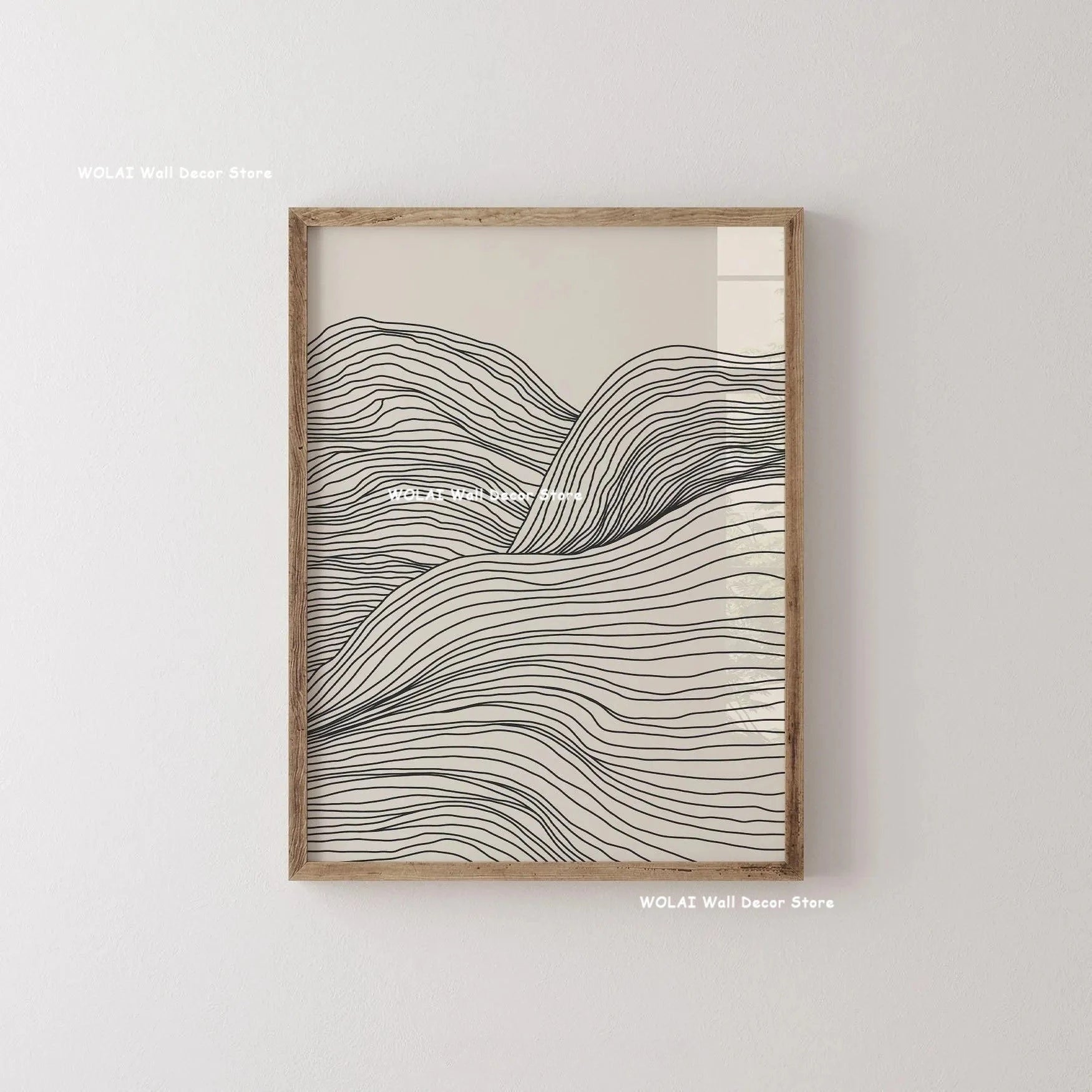 Quadro Decorativo Plantas Bege e Preto — Arte Floral Minimalista para Sala