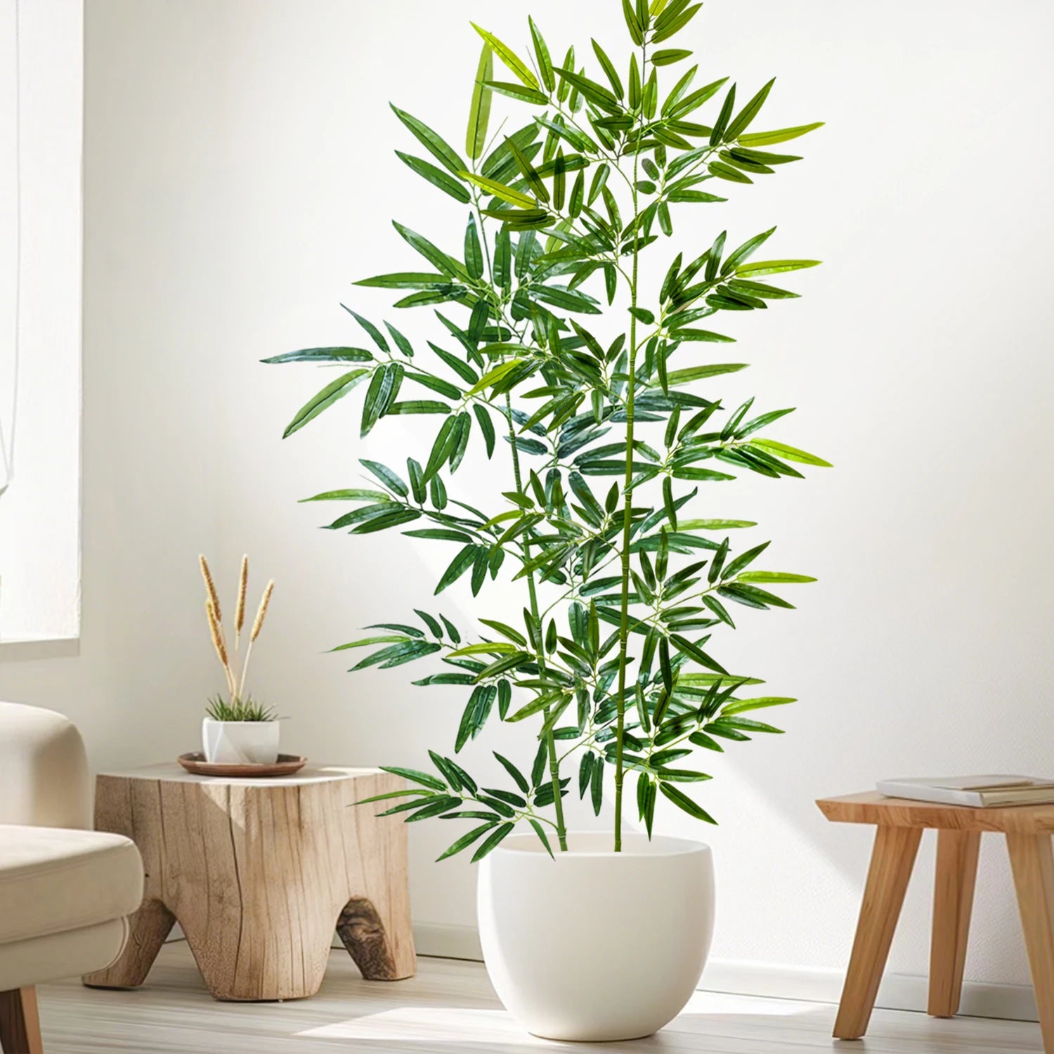 Bambu e Monstera Artificial 100 a 180cm — Exuberância Tropical Permanente para Jardim e Casa