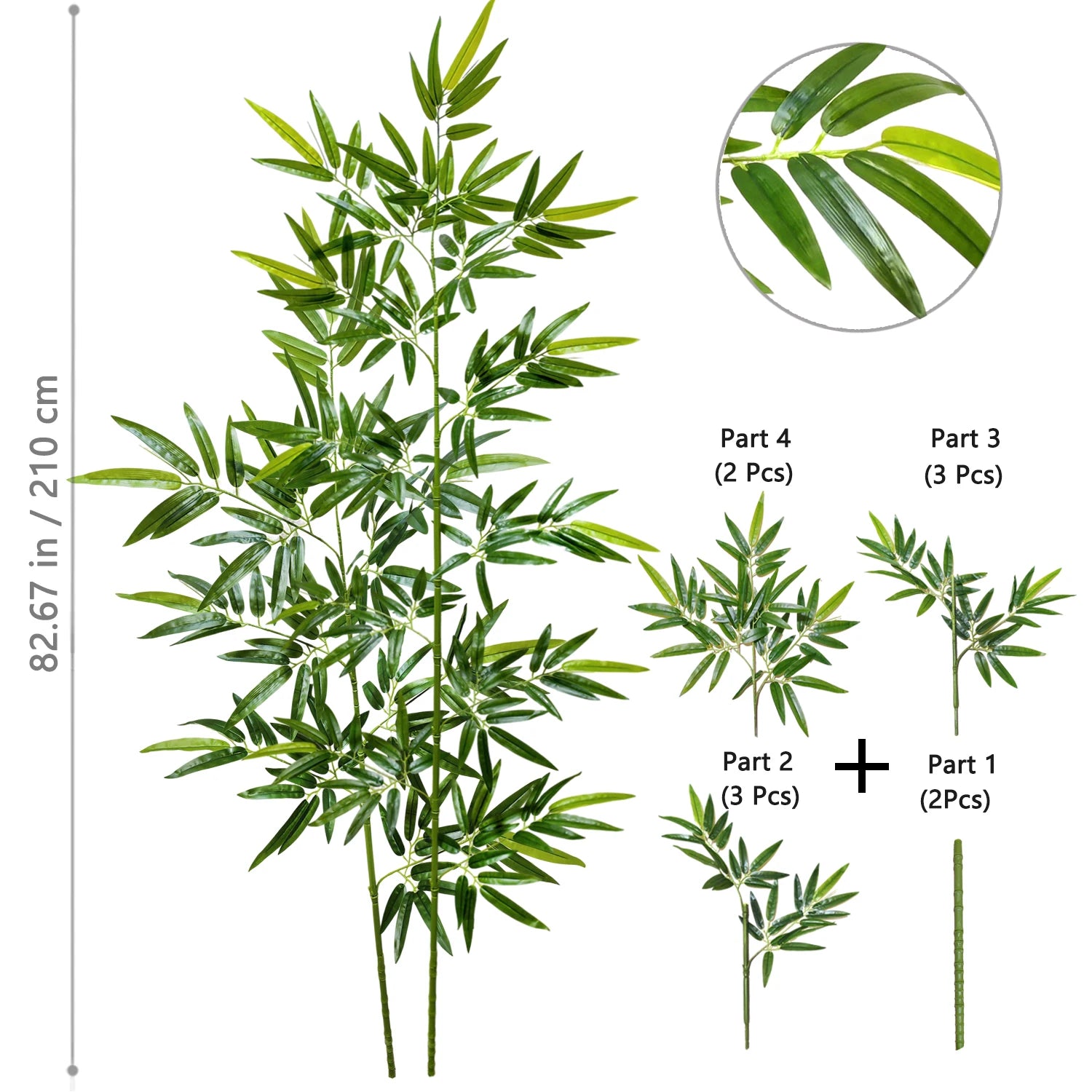 Bambu e Monstera Artificial 100 a 180cm — Exuberância Tropical Permanente para Jardim e Casa