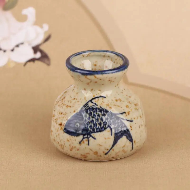 Vaso Cerâmica Mini Chinês Retrô — Porta-Palito e Porta-Hastes Decorativo