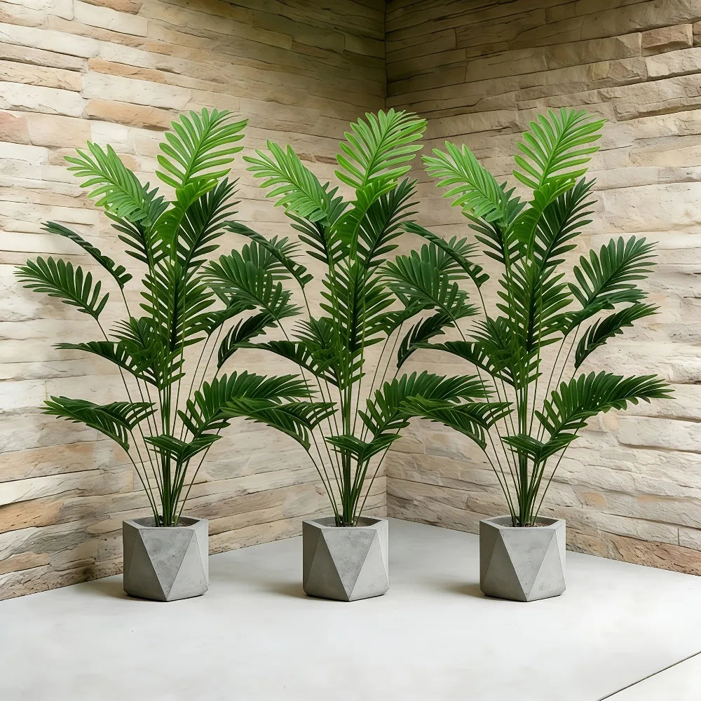 Planta Artificial Palmeira Tropical — Folhas Grandes e Realistas para Decoração de Interiores