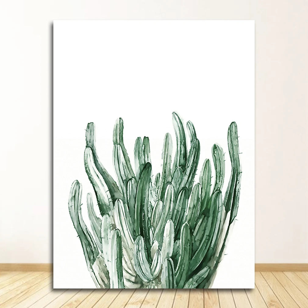 Quadro Decorativo Plantas Tropicais Folhas Verdes — Arte Escandinava Moderna para Sala