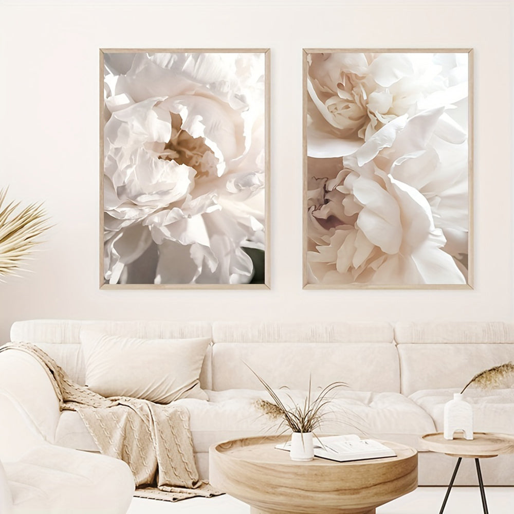 Kit 3 Quadros Canvas Flores Minimalistas — Arte Botânica Poster para Sala e Quarto