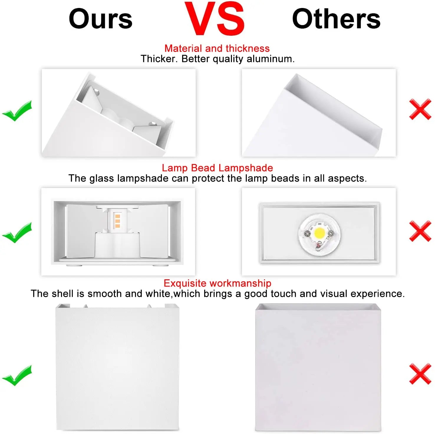 Arandela LED 6W Moderna IP65 — Luz Cima e Baixo para Sala, Corredor, Quarto e Área Externa