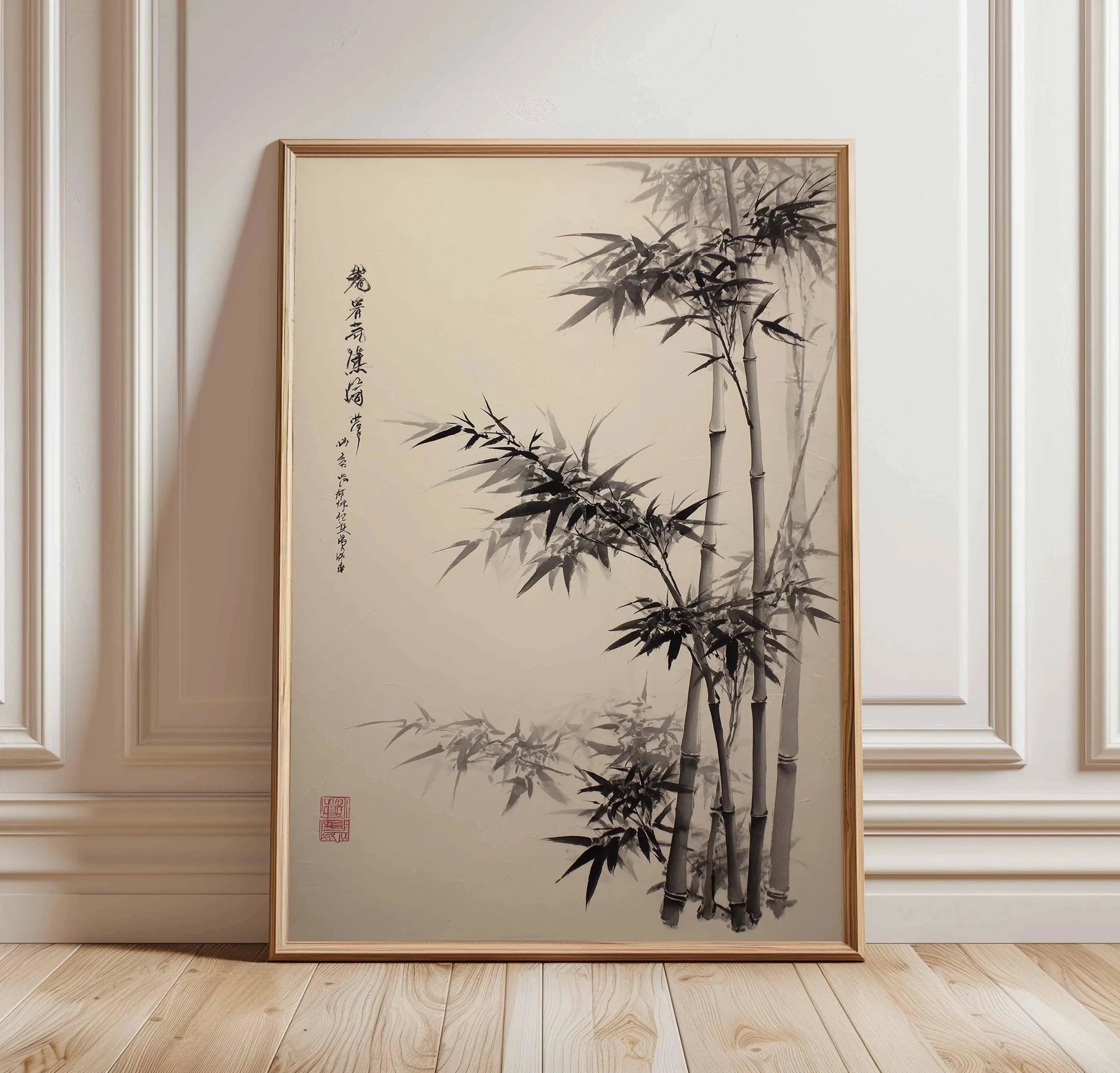 Quadro Decorativo Pinheiro Japonês sem Moldura — Arte Zen para Sala e Quarto
