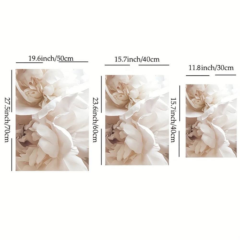 Kit 3 Quadros Canvas Flores Minimalistas — Arte Botânica Poster para Sala e Quarto