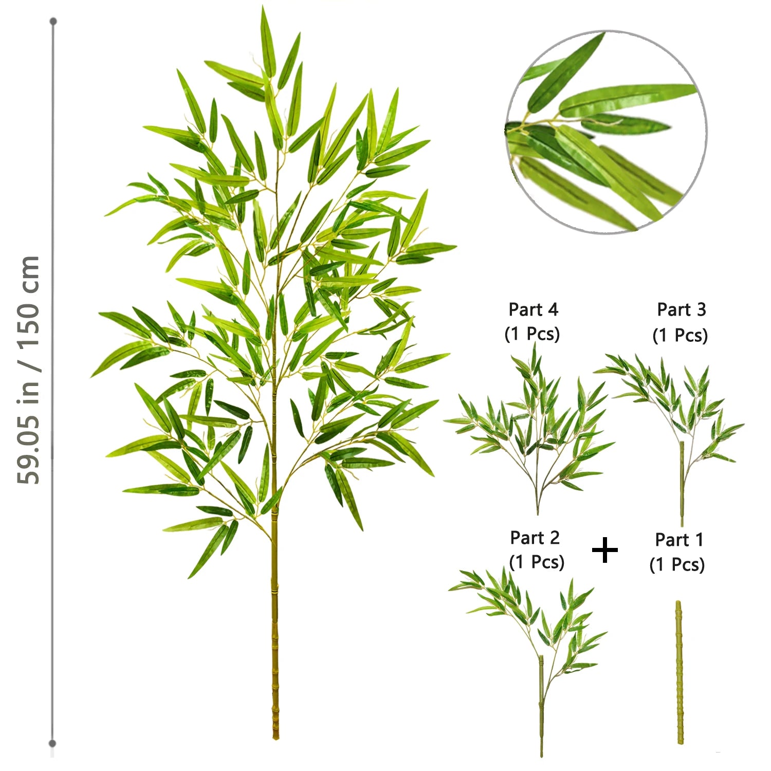 Bambu e Monstera Artificial 100 a 180cm — Exuberância Tropical Permanente para Jardim e Casa