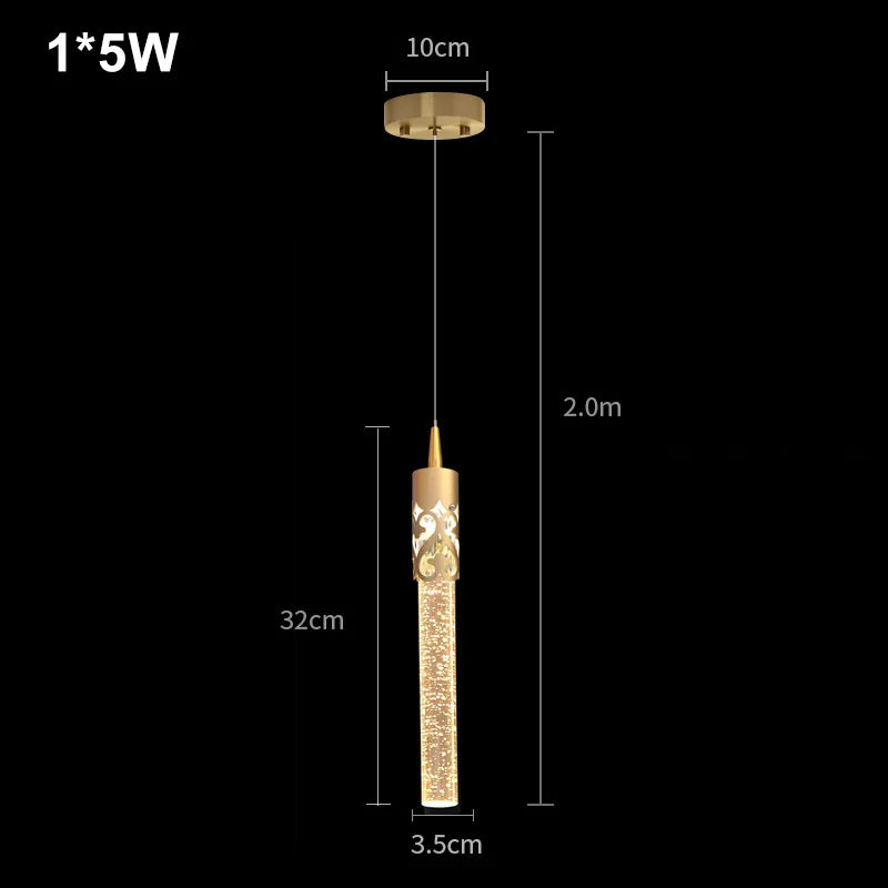 Lustre de Cristal de Luxo — Pendente Moderno para Sala, Cozinha e Quarto