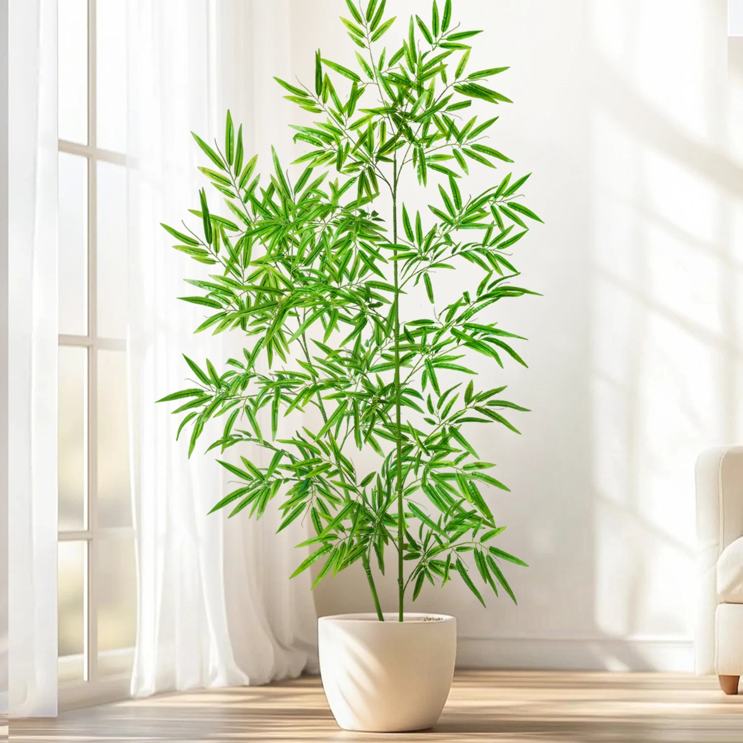 Bambu e Monstera Artificial 100 a 180cm — Exuberância Tropical Permanente para Jardim e Casa