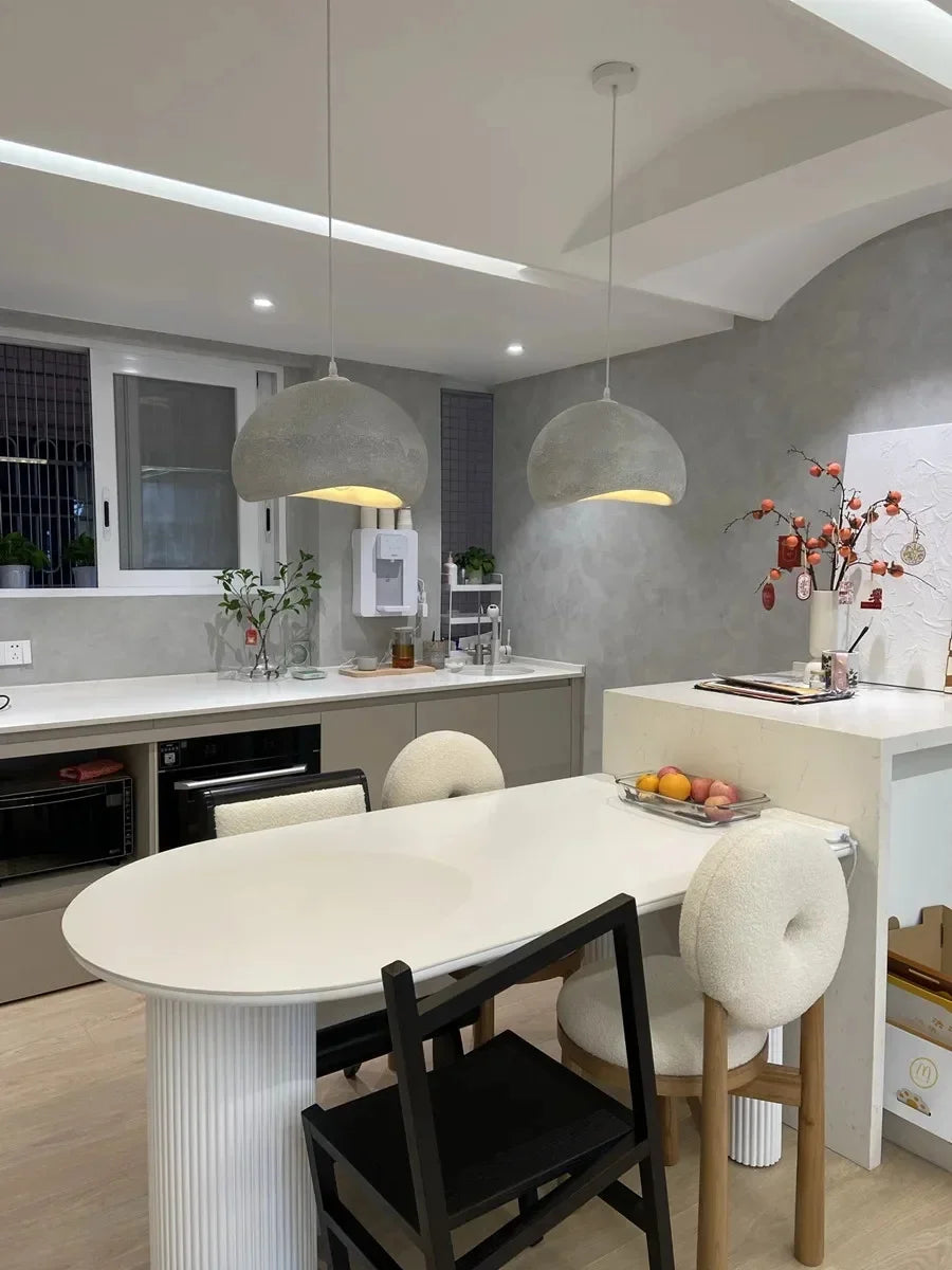 Lustre LED Estilo Wabi Sabi E27 — Pendente para Sala de Jantar, Quarto e Bar