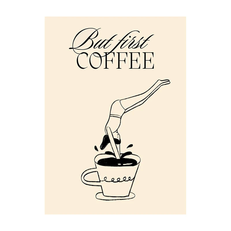 Quadro Decorativo Café Mergulhador — Arte de Cozinha para Amantes de Café