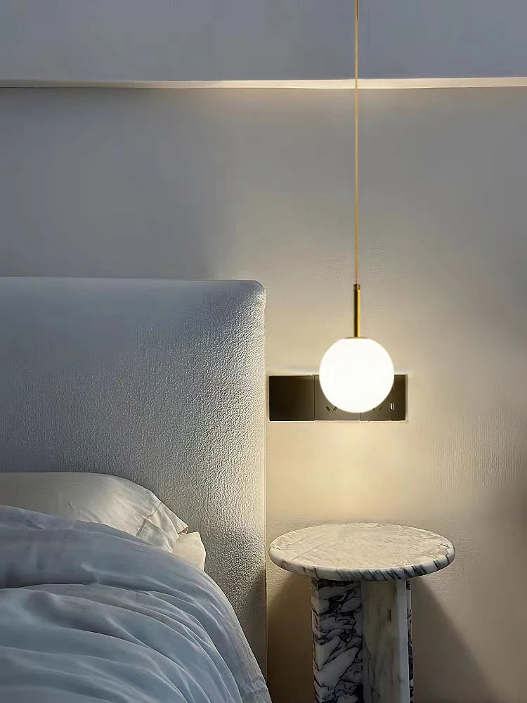 Pendente LED Globo de Vidro — Luminária Nórdica para Quarto e Sala