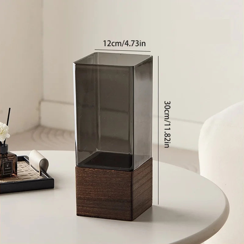 Vaso Acrílico Nordico com Base — Decoração para Mesa, Sala e Presente