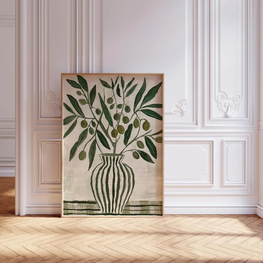 Quadro Decorativo Floral Bege Retrô sem Moldura — Arte Botânica para Sala