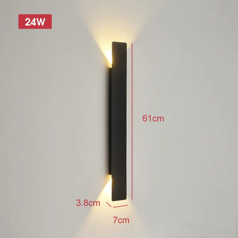 Arandela LED Listrada Impermeável 18W — Iluminação de Fachada para Parede e Jardim