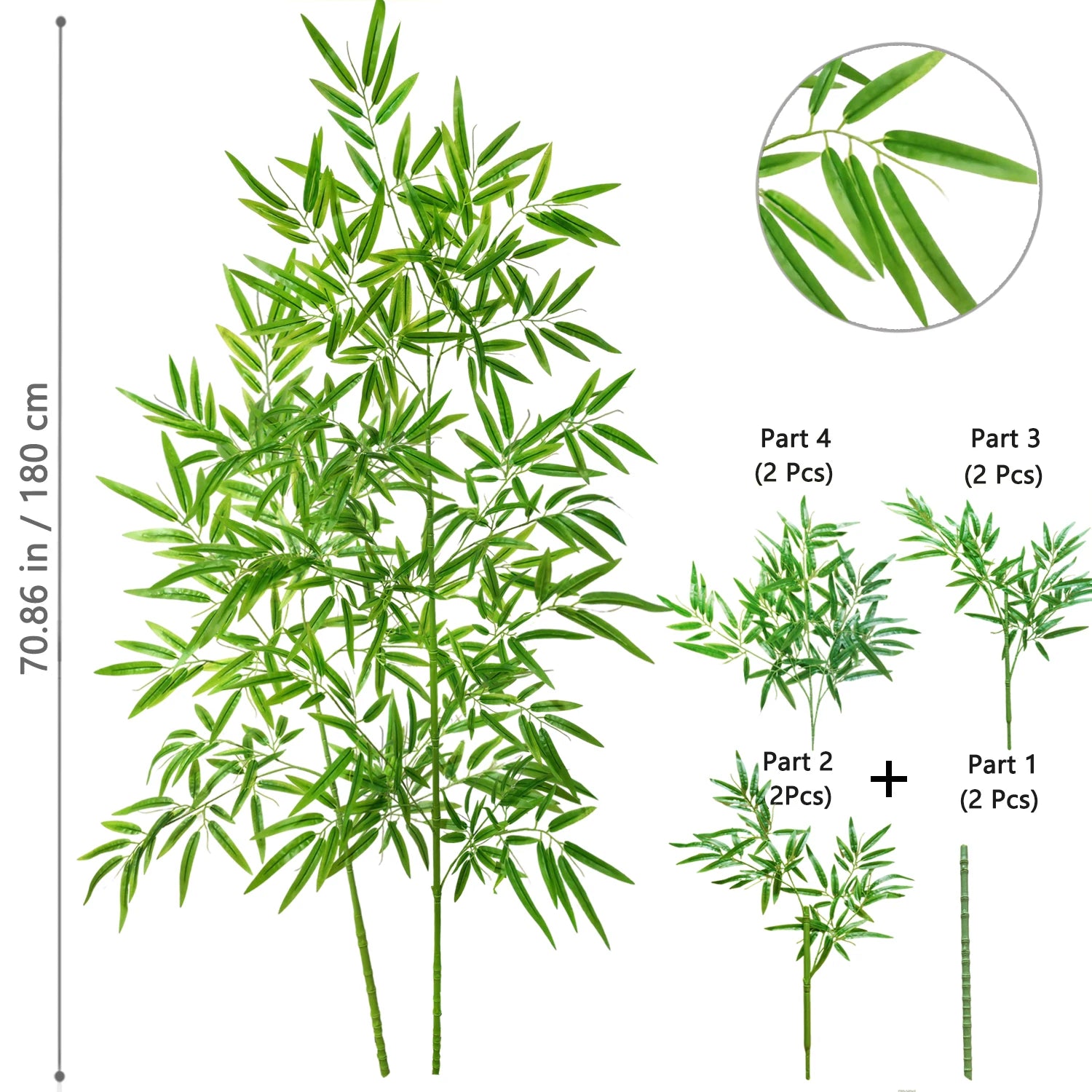 Bambu e Monstera Artificial 100 a 180cm — Exuberância Tropical Permanente para Jardim e Casa