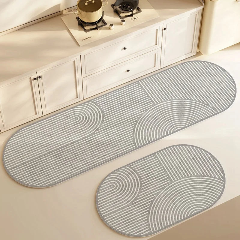 Tapete de Cozinha Diatomita Super Absorvente — Antiderrapante Lavável Longo