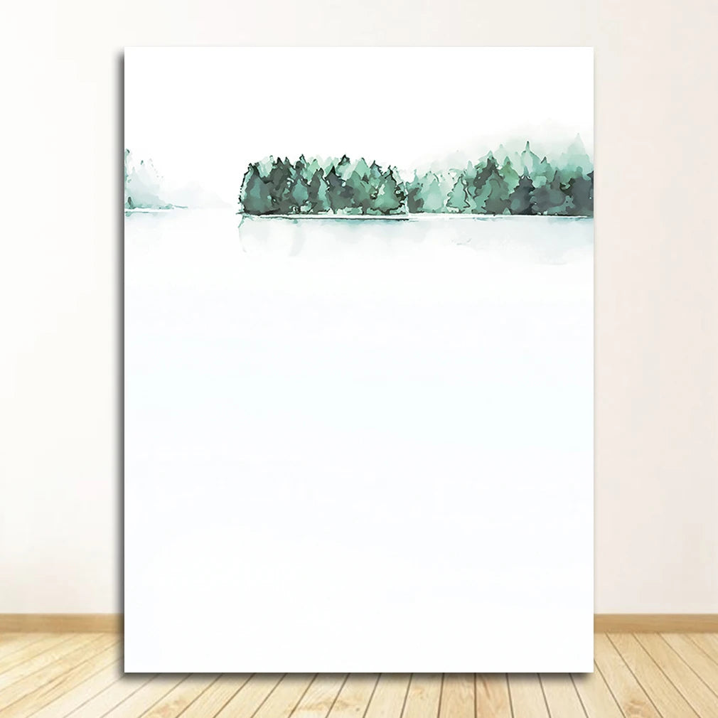 Quadro Decorativo Plantas Tropicais Folhas Verdes — Arte Escandinava Moderna para Sala