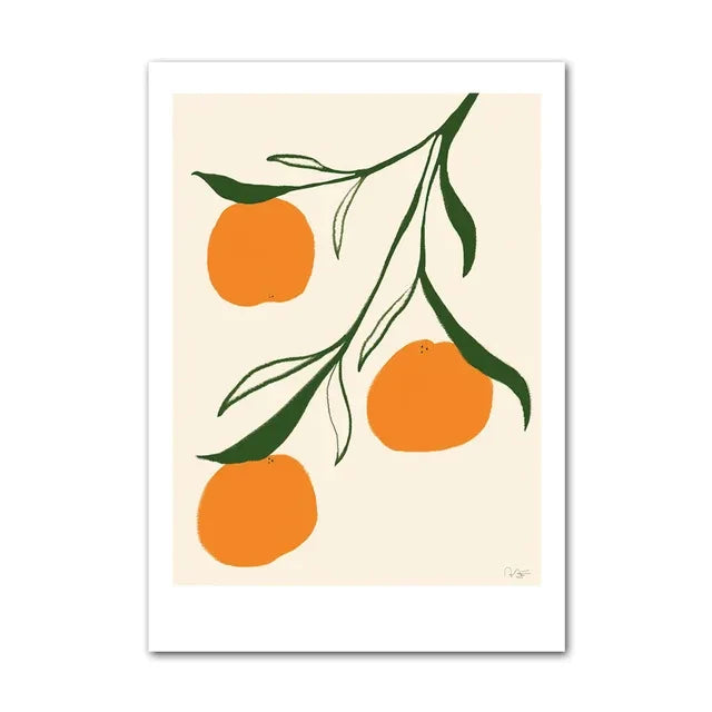 Quadro Decorativo Limão e Vaso Geométrico — Arte Nórdica Minimalista para Sala