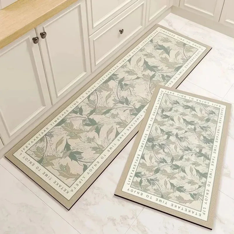 Tapete de Cozinha Minimalista Listrado — Antiderrapante Absorvente Longo para Corredor