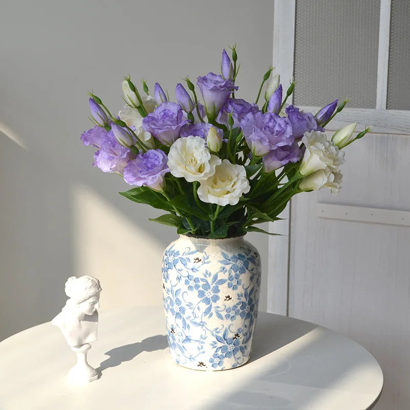 Flores Artificiais Lisianthus — Buquê com 5 Hastes para Decoração, Mesa, Casamento e Festa
