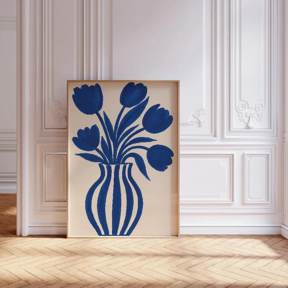 Quadro Decorativo Floral Bege Retrô sem Moldura — Arte Botânica para Sala