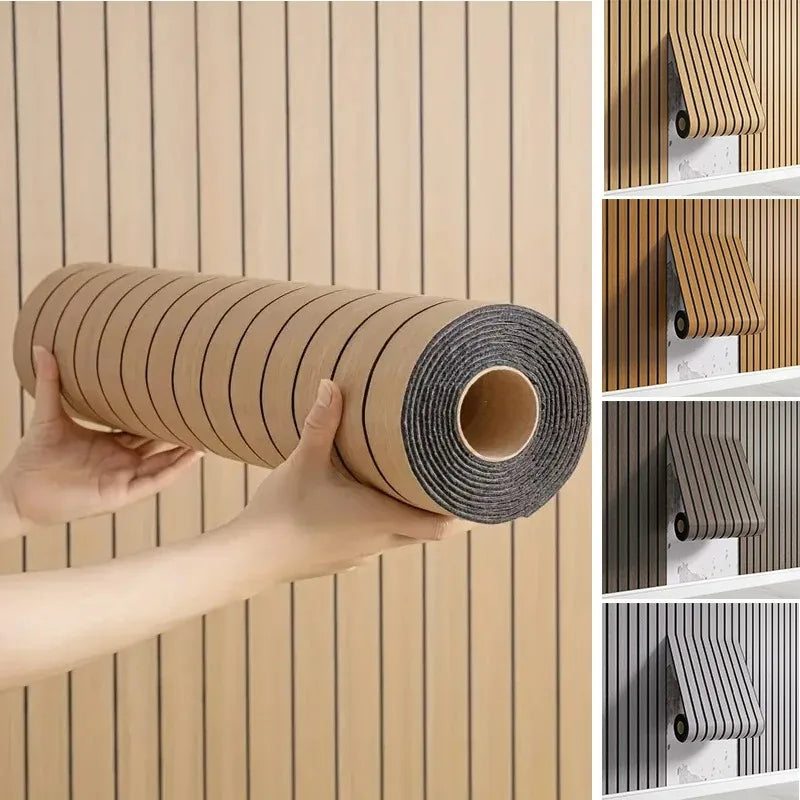 Papel de Parede 3D Grade Geométrica Autocolante — Textura Arquitetônica Impermeável para Sala