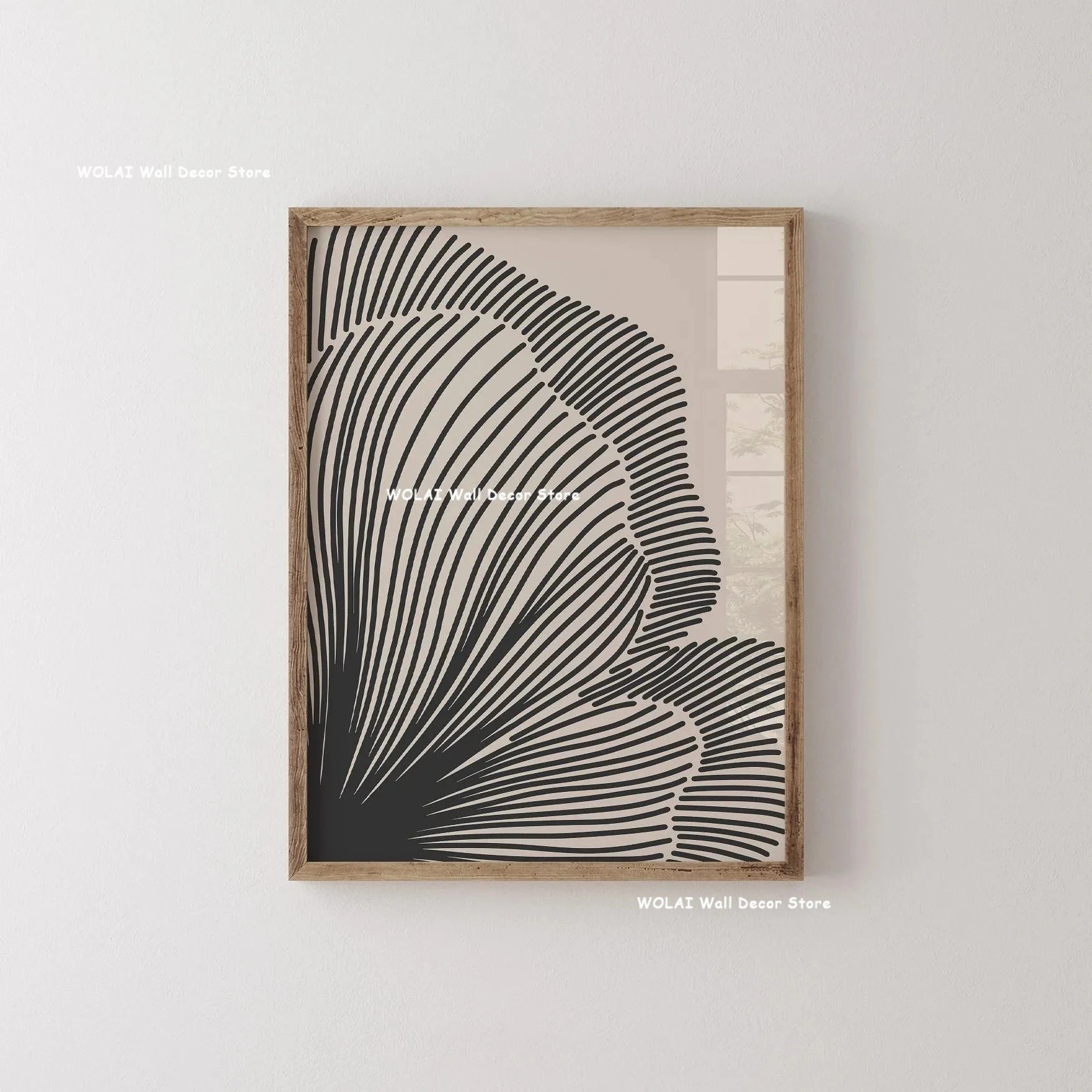 Quadro Decorativo Plantas Bege e Preto — Arte Floral Minimalista para Sala
