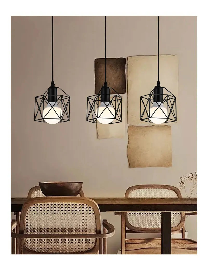 Pendente LED Industrial E27 — Luminária de Metal para Cozinha, Café e Corredor