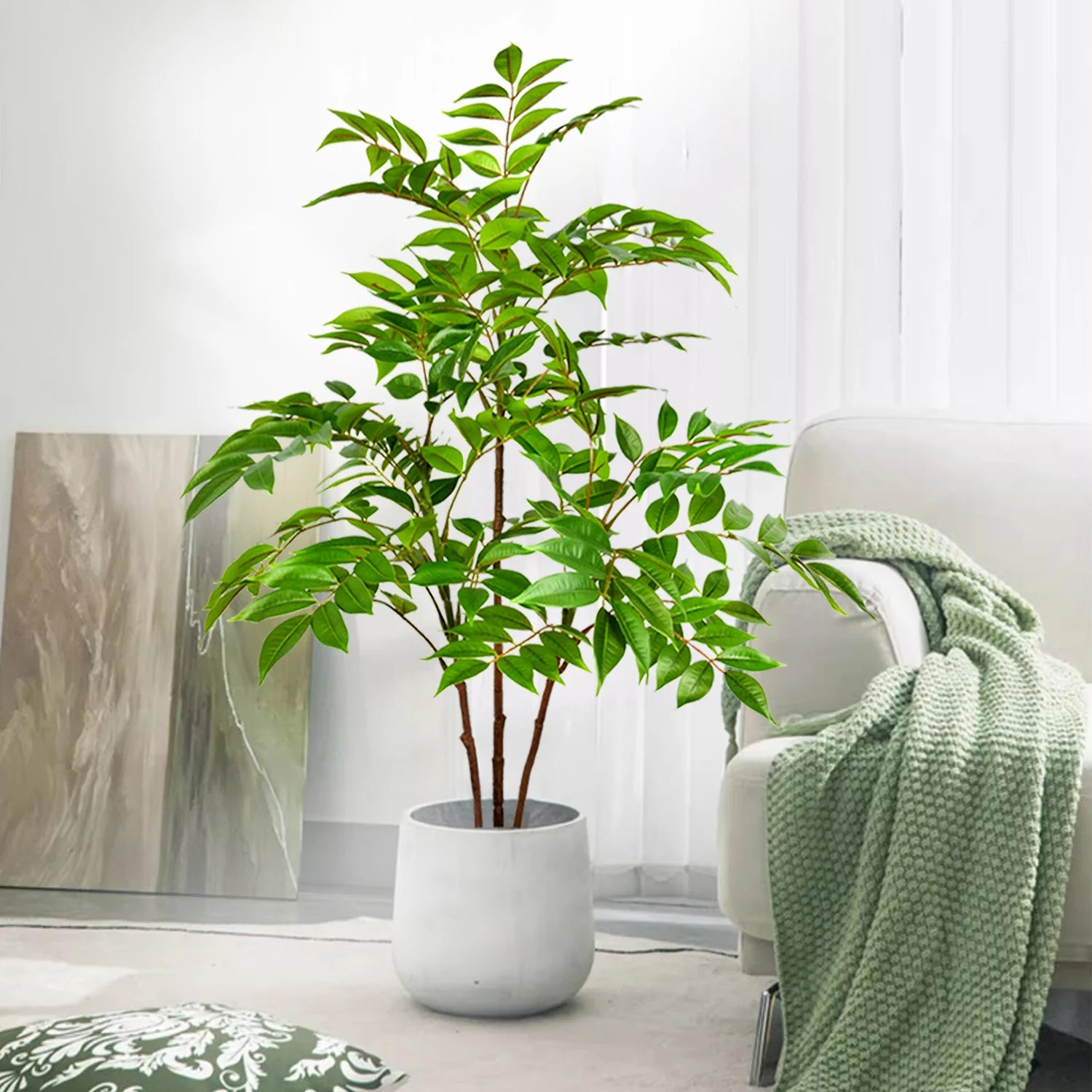 Ficus Lyrata Artificial Extra Grande 77 a 135cm — Para Jardim, Varanda e Escritório