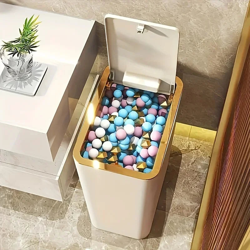Lixeira Nórdica com Tampa One-Touch e Desodorizante — À Prova D'Água Estilo Escandinavo