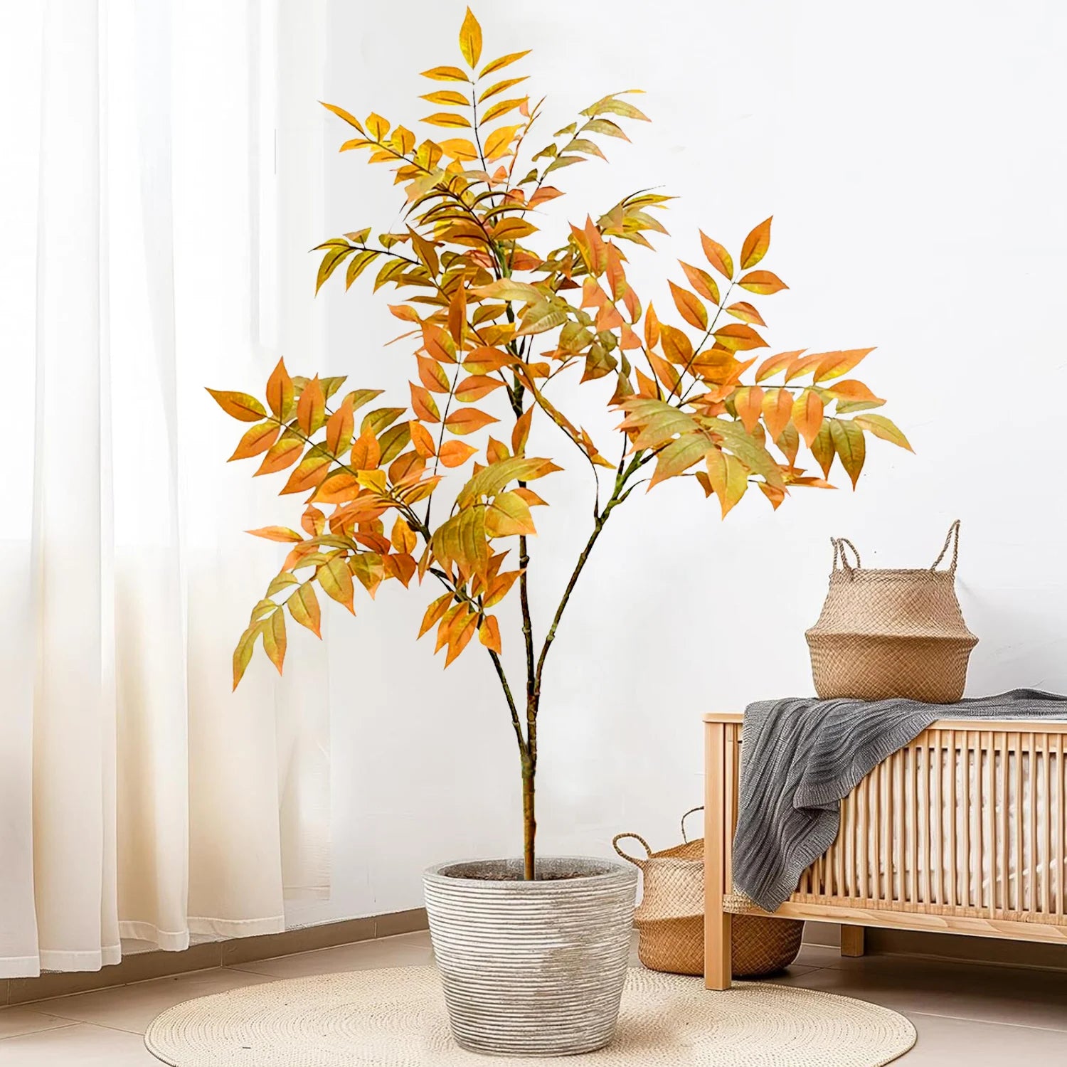 Ficus Lyrata Artificial Extra Grande 77 a 135cm — Para Jardim, Varanda e Escritório