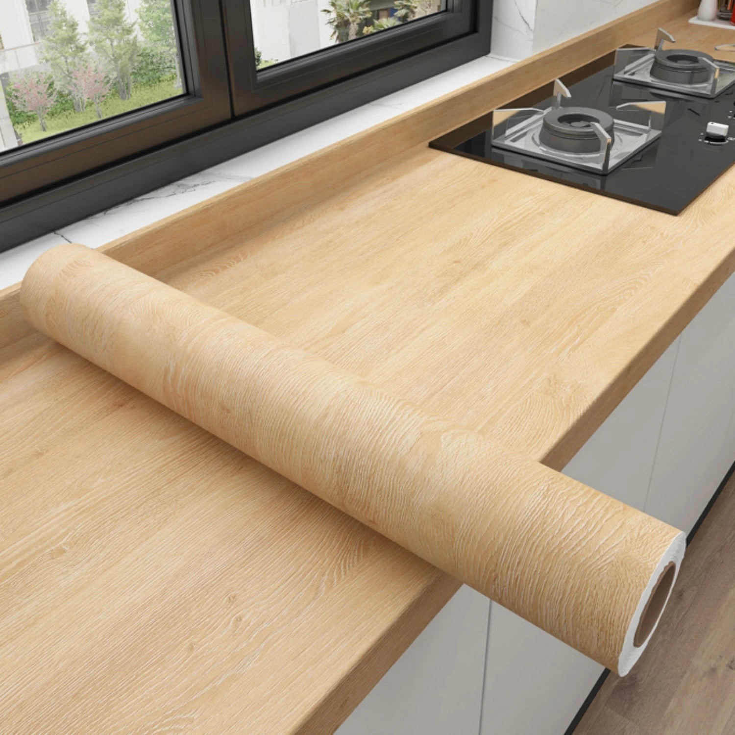 Papel de Parede PVC Autocolante Madeira — Vinílico para Móveis, Armários e Decoração