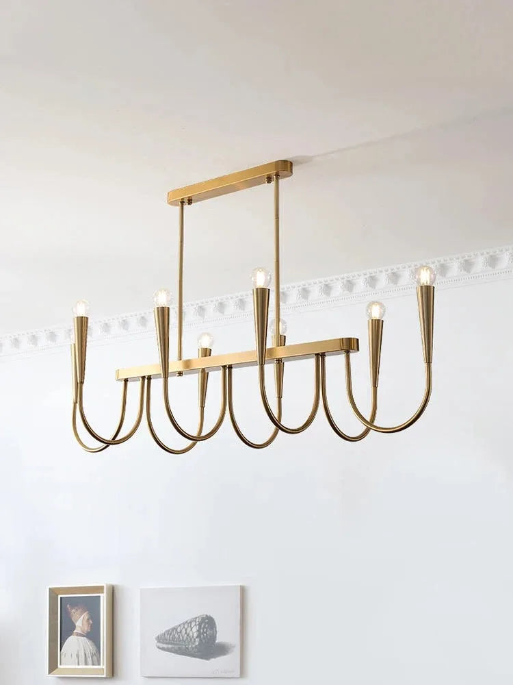 Lustre de Vela Pendente Preto Estilo Francês — Luminária de Luxo para Sala de Estar