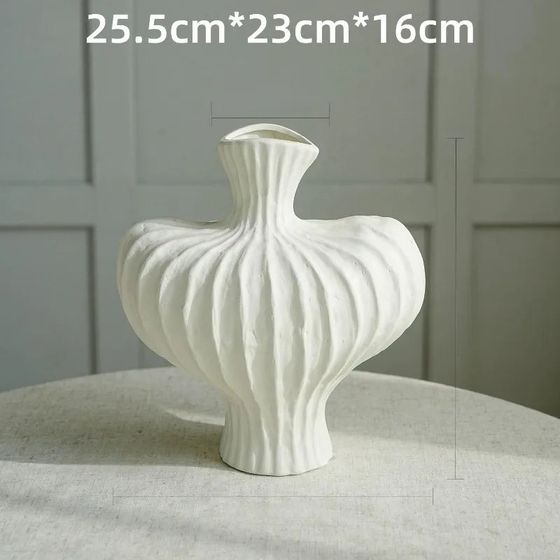 Vaso Plástico Estilo Cerâmica Hidropônico — Minimalista Moderno para Mesa e Sala