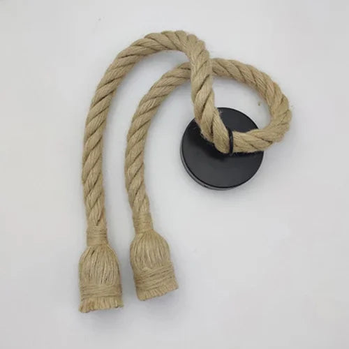 Pendente de Corda de Sisal Vintage Estilo Americano — Lustre Industrial Trançado para Bar e Sala