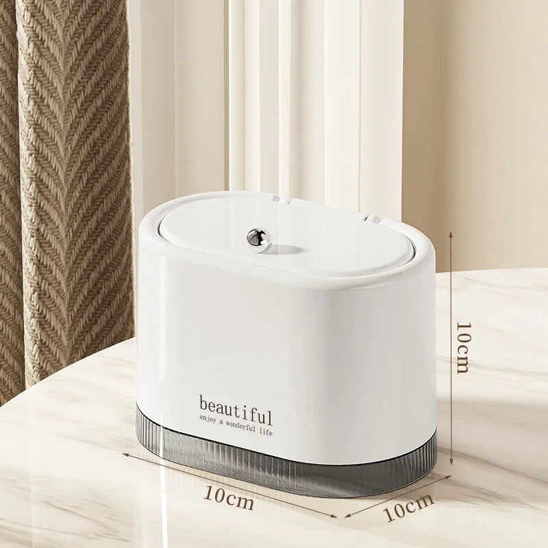 Mini Lixeira de Mesa com Tampa de Pressão — Compacta Multiuso para Escritório e Banheiro