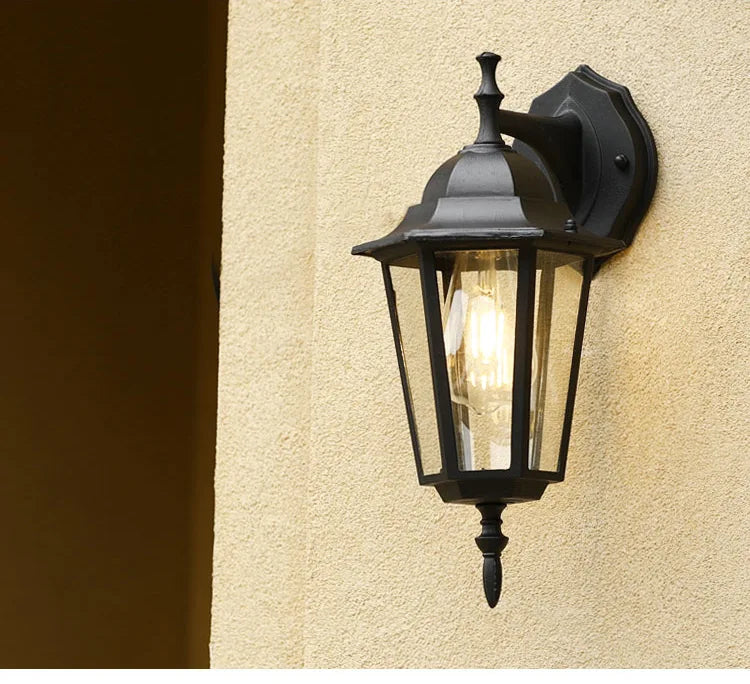 Arandela Retrô Europeia E27 — Impermeável para Jardim, Escada, Varanda e Área Externa