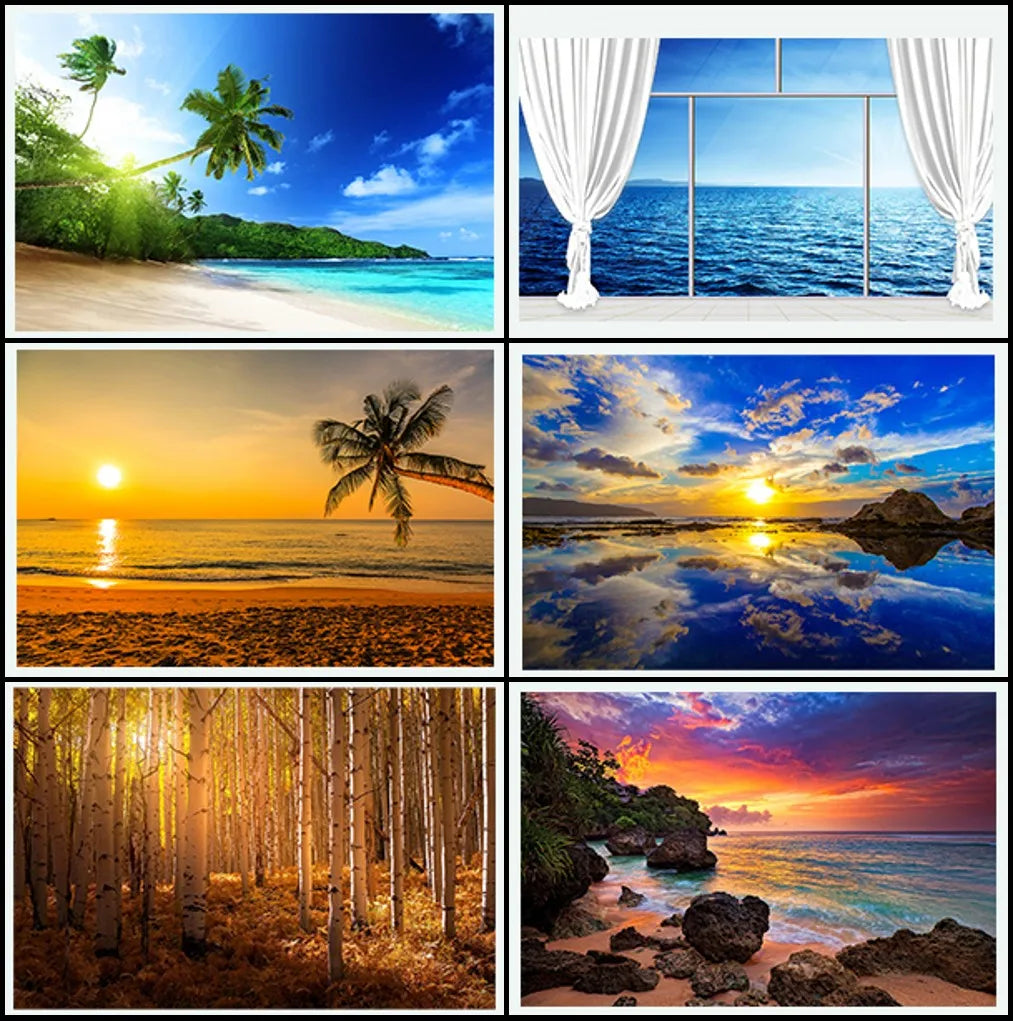 Quadro Decorativo Praia Pôr do Sol Dourado — Arte de Paisagem Tropical para Sala