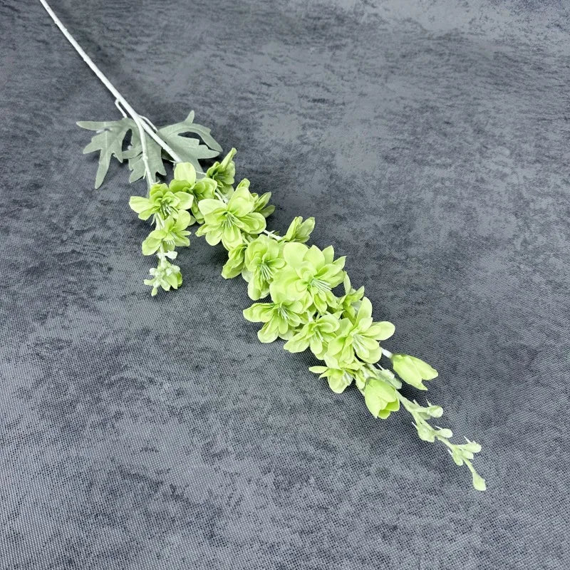 Flor Artificial Delphinium em Veludo — 2 Hastes para Decoração de Casa, Hotel e Casamento
