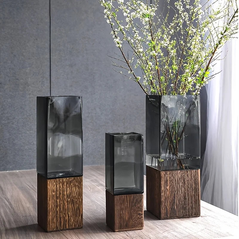 Vaso Acrílico Nordico com Base — Decoração para Mesa, Sala e Presente